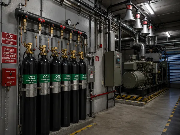 CO2 industrial gas suppression system